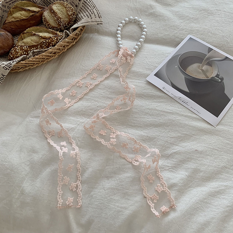 Bufandas de encaje femeninas coreanas de primavera y otoño universal moda bufandas de cuello cuello collar de perlas cuello de cabello