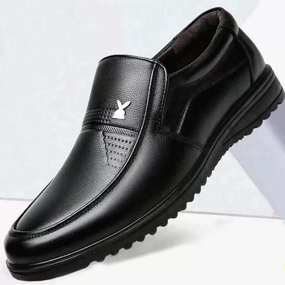 Fashionable shoes for leather shoes, casual footwear, breathable trend black classic suit, plus size, Korean style