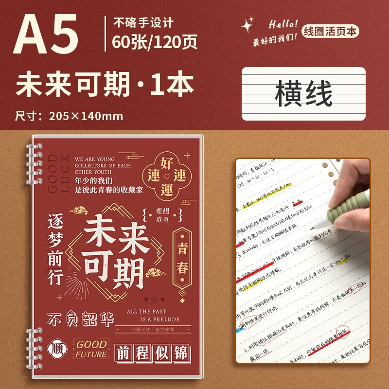 手に優しいルーズリーフノート 大学院受験 英語取り外し可能メモ用紙 間違い問題帳 コイルノート 中学生|undefined
