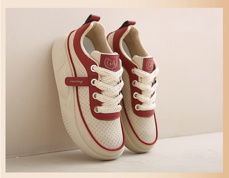 Atmungsaktive Damen Freizeitschuhe Mit Dicker Sohle Weiß_voghion.com