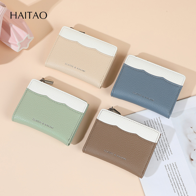 2025 nuevo color de contraste lindo alto valor de la cara multi-tarjeta billetera transfronteriza corta billetera de moda para mujeres