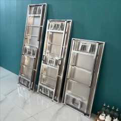 加厚不锈钢折叠桌一体餐桌工作台烧烤桌多功能便携摆摊长方形桌子