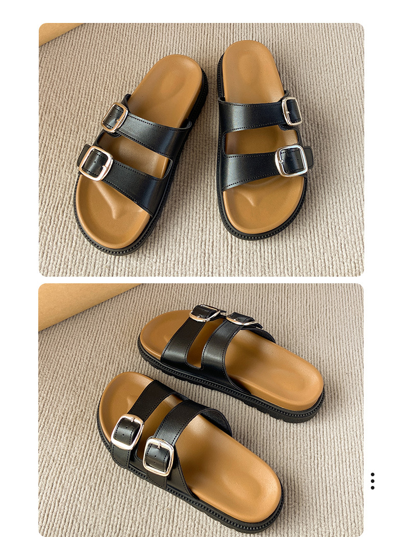 Scarpe da donna aperte con un cinturino, ciabatte con suola spessa, sandali estivi alla moda, comodi e antiscivolo._voghion.com