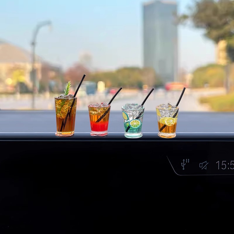 Adornos para el automóvil, accesorios para el automóvil, decoración de la consola central, mini café, decoraciones para automóviles, accesorios para automóviles y vehículos eléctricos