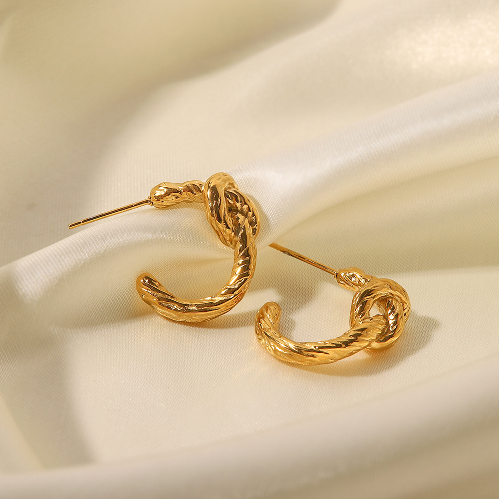 Retro Geometric Stainless Steel Plating Earrings 1 Pair