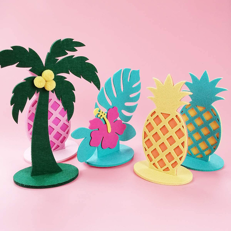 Amazon nuevo verano Flamingo piña cactus sintió decoración de la tabla kindergarten ventana habitación los niños diseño