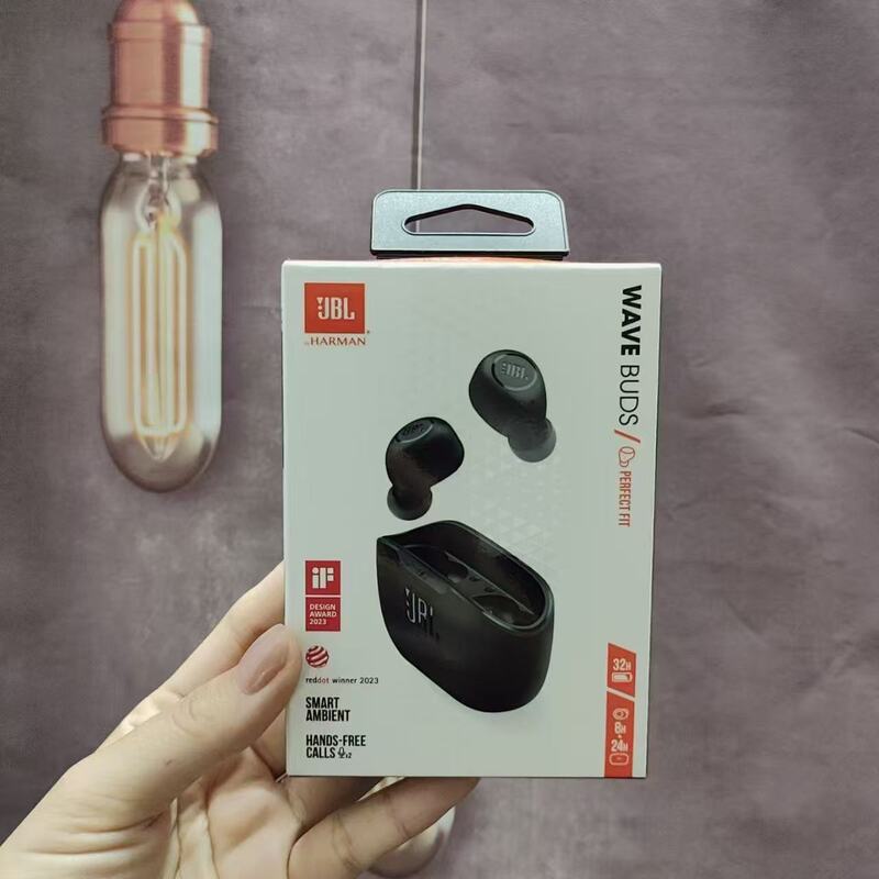 Cross-Border Applicable Jbl Wave Buds True Wireless Semi-In-Ear Bluetooth Headphones Music Sports Popular Headphones