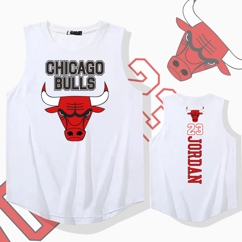 Bulls No. 23 Waistcoat Loose Arc Vest Men's and Women's Summer Fashion Brand Basketball Quick-drying Arc Sleeveless T-shirt Bulls No. 23 Waistcoat Loose Arc Vest Men's and Women's Summer Fashion Brand Basketball Quick-drying Arc Sleeveless T-shirt