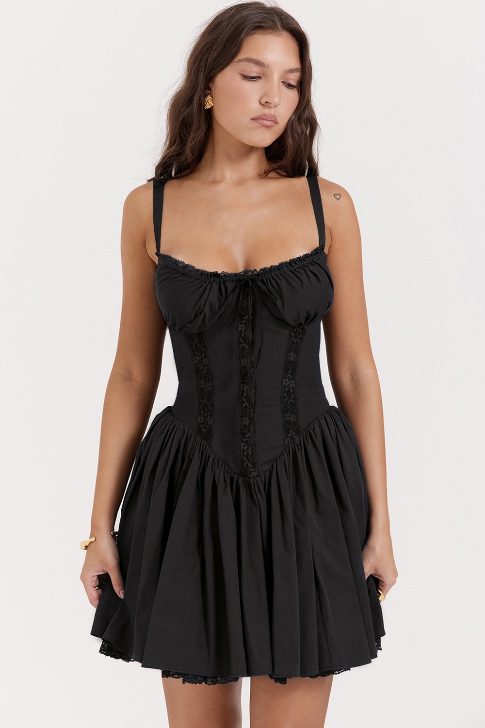 Vêtements pour femmes printemps et été, nouvelle mode sexy pour femmes, dentelle patchwork, bretelles à la taille, grande jupe trapèze_voghion.com