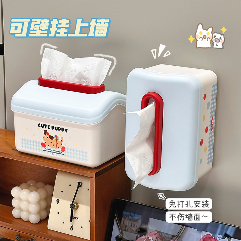 クリエイティブキャビンデスクトップティッシュボックスリビングルームコーヒーテーブル大容量ダイニングペーパーボックスバスルームパンチフリーウォールマウントティッシュボックス|undefined
