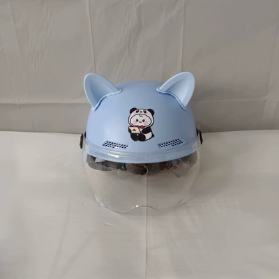 with summer men's and women's electric — Motosiklet kaskı (dəbilqə) - adult-light-blue-no-11-blue-cat-ears-hd-short-lens