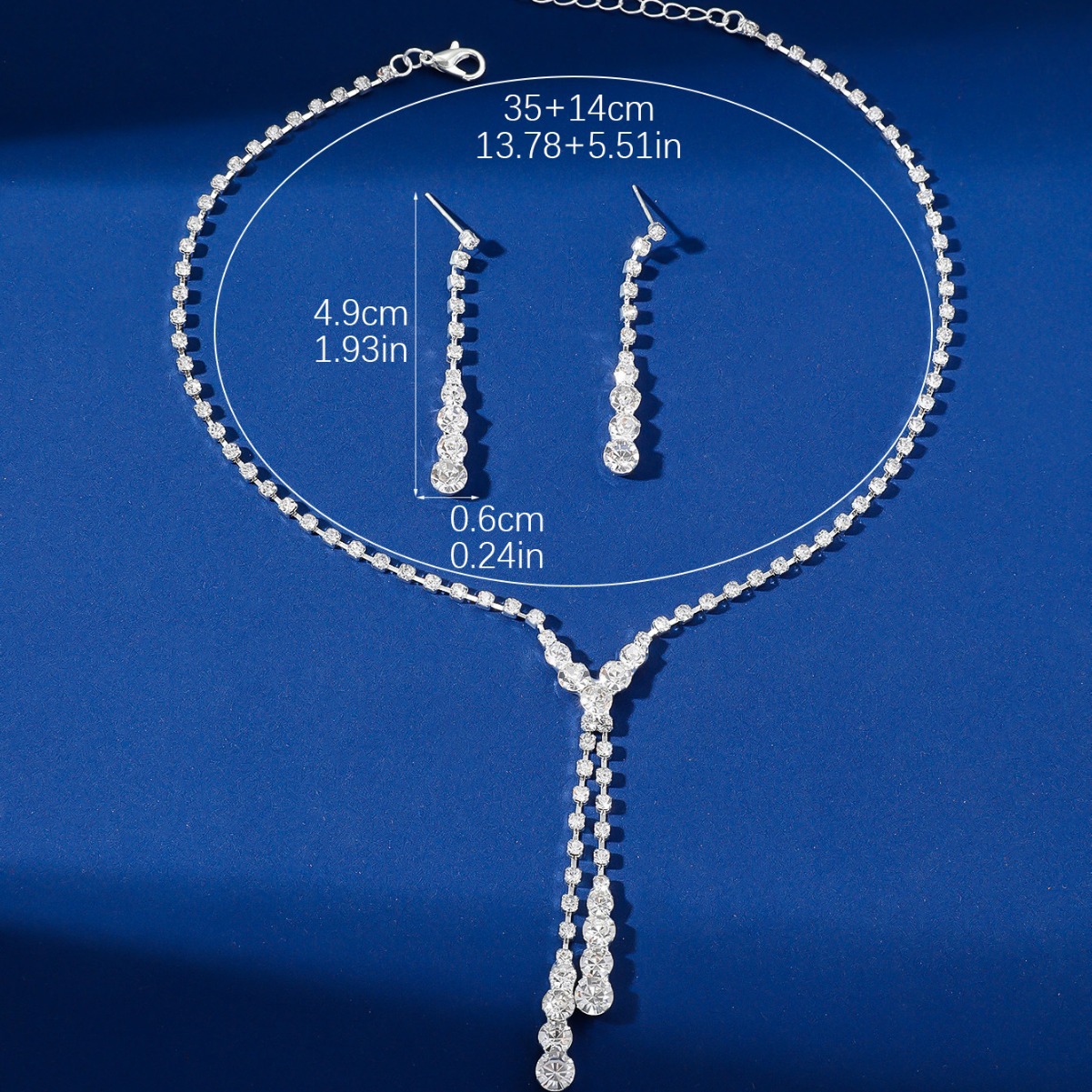 hot selling bridal necklace set necklace earrings grab chain rhinestone jewelry banquet party jewelry set accessories_voghion.com