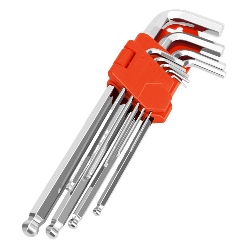 Шестигранный ключ из легированной стали S2, набор из 9 предметов, шестигранный инструмент, набор шестигранных отверток, оптовая продажа, высокая твердость