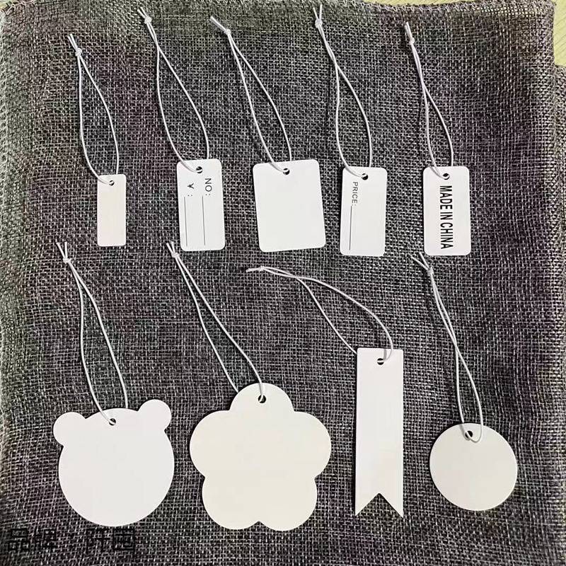 现货空白弹力绳吊牌价格标签手写吊卡首饰珠宝挂绳饰品标价签标签