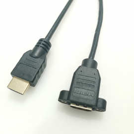 HDMI公转母线 HDMI延长线 1.4版高清线  带耳朵固定 螺母