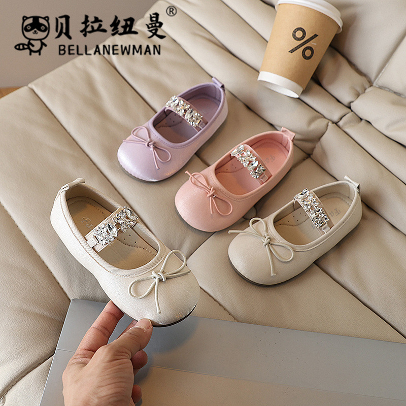 Choice Girls Dance Shoes 2025 Spring and Autumn New Korean Style Children's Bow Princess Shoes Student Soft Sole Shoes