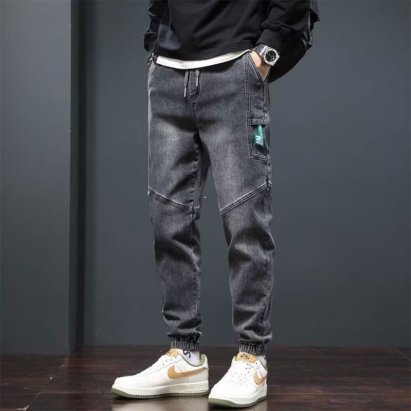 Moda de otoño e invierno 2024 pantalones vaqueros calientes sueltos, guapos y gruesos, pantalones casuales de todo fósforo de la marca de moda