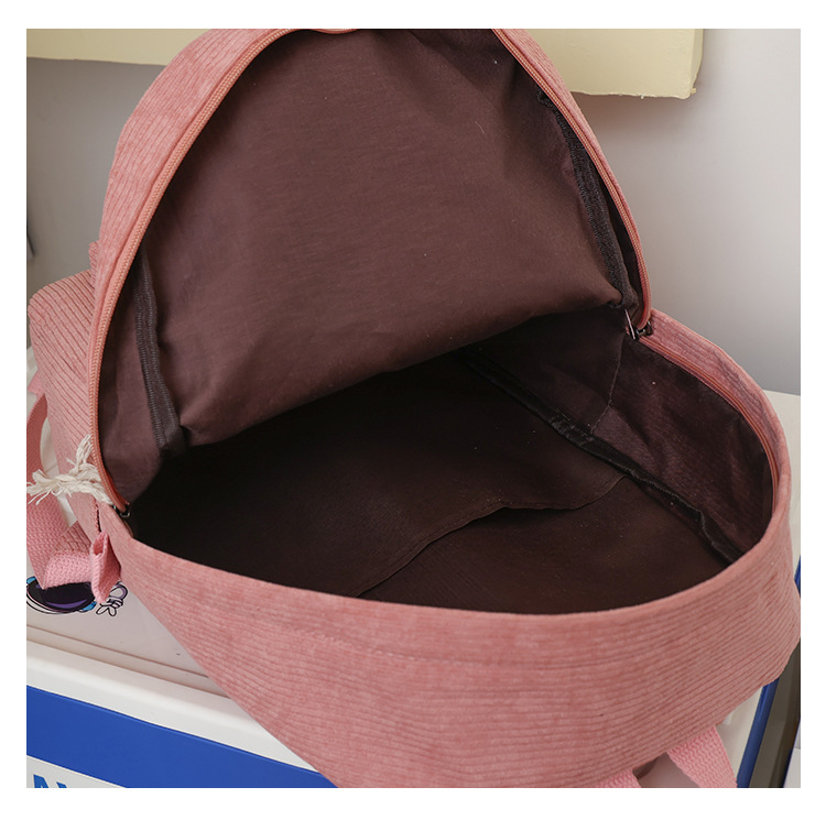 New student schoolbag, women's corduroy, high appearance level, large-capacity backpack, fashionable and simple, college student backpack undefined