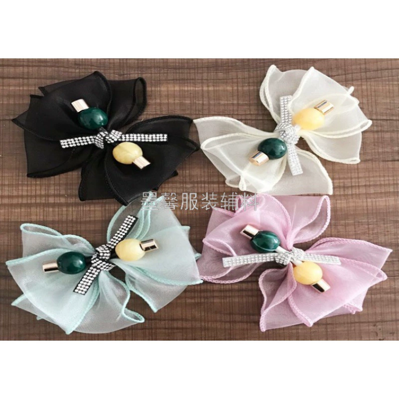 2022 Взрывы Обувь Цветок Горный Хрусталь Новое поступление Край Пряжа Лук Горячая Продажа Материал обуви Аксессуары для обуви Тапочки Цветочная головка Фабрика