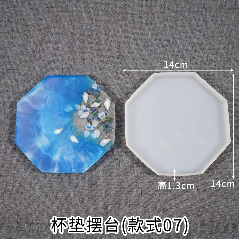 六角形ラウンドスクエアコースター樹脂シリコンモールド接着剤 diy 幾何学的な多角形石膏ソーサーテーブル|undefined