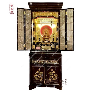 Xiangrui No.28 Solid Wood Gold Foil Buddha Shrine Stand Cabinet Financial Shrine Family Living Room Temple Buddha Ritual Cabinet Shrine Art Buddha Cabinet