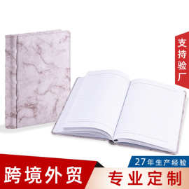 商务笔记本定制封面尺寸内页本子手感PU大理石纹记事本印刷图案