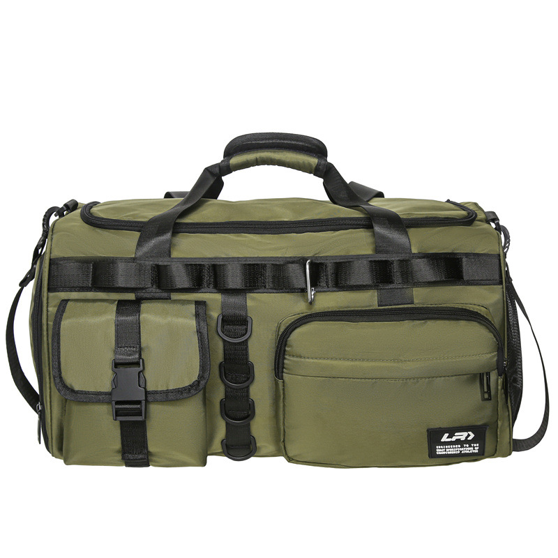 Bolsa de viaje corto de gran capacidad de moda masculina color contraste mochila deportiva bolsa de viaje mochila de separación seca y húmeda