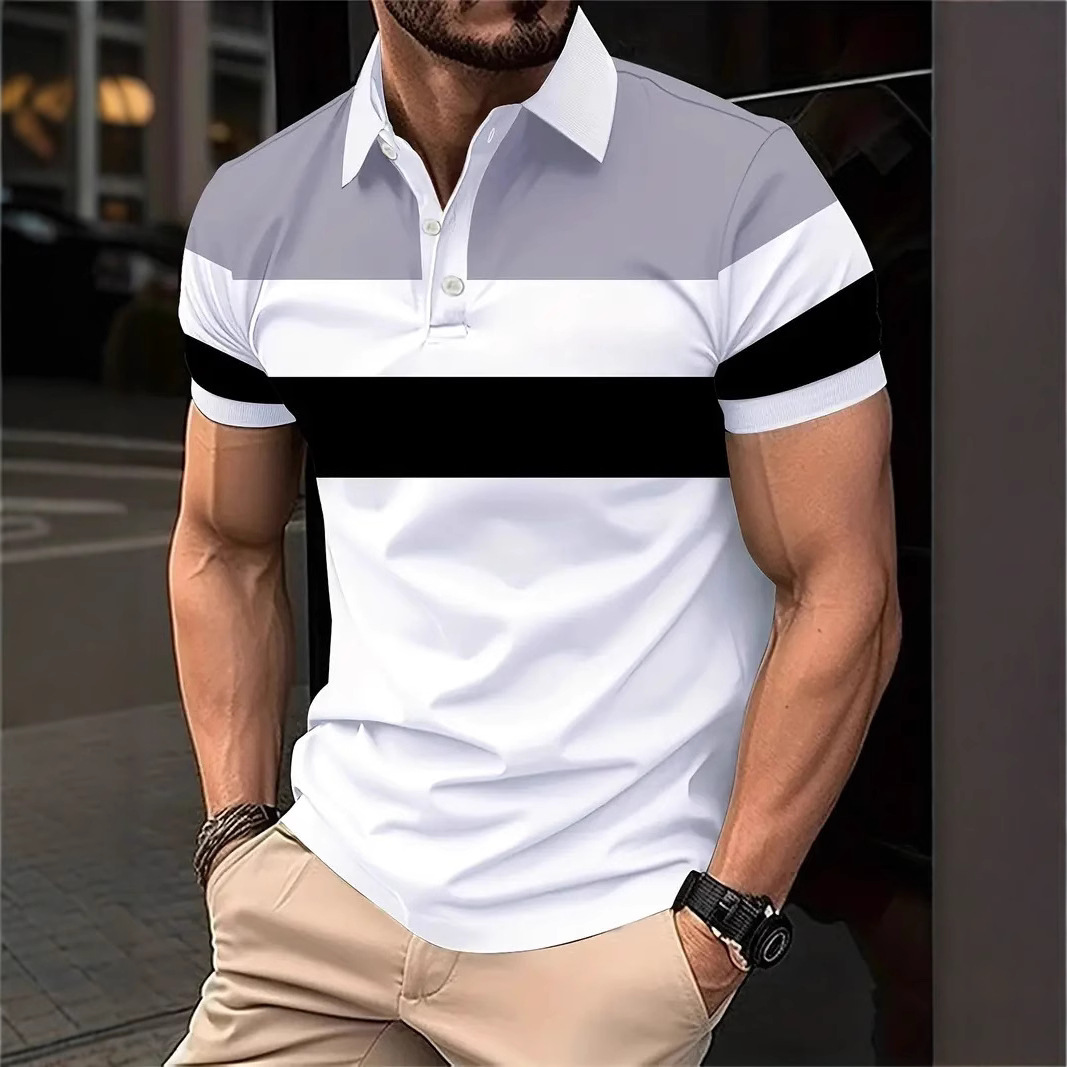 Europa y América ins Cross-border Amazon POLO camisa de polo deportivo de hombre con solapa de manga corta con botones MB13