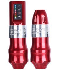 Pluma de tatuaje inalámbrica Liqi Tattoo Dual Battery EXO con motor de copa hueca para tatuajes, corte y sombreado, transfronterizo.