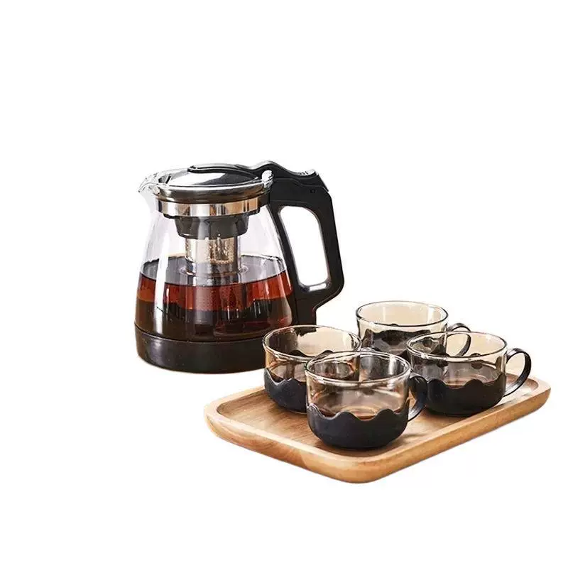 Capacious teapot, filter, glass tea set