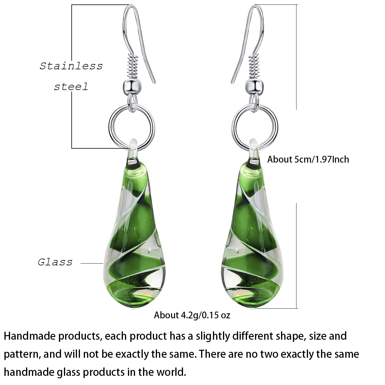 1 Pair Elegant Water Droplets Spiral Glass Women's Drop Earrings Earrings display picture 1