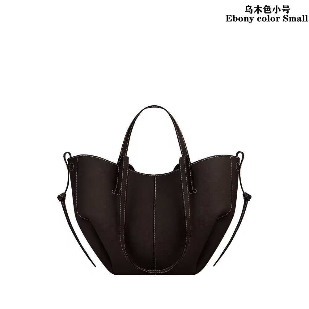 现货秒发polene翅膀包真皮Cyme单肩腋下包小众法式大容量托特包 - Thumbnail 27