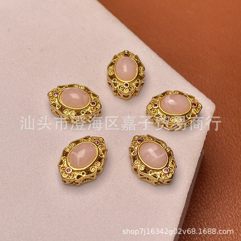 Copper woven accessories with zircon handmade