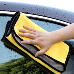 Wholesale Easy Horse Yellow and Grey Two-Color Fine Fiber Thick Wash Car Towel Soft Fleece Strong Absorbent Car Wiping Towel Manufacturer