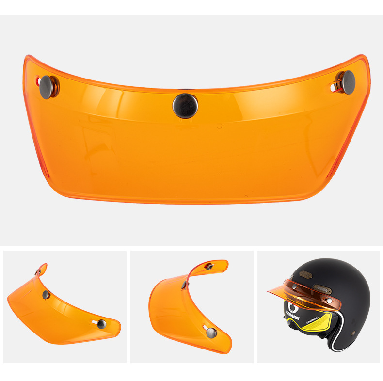 Motorcycle Helmet Brim Motorcycle Retro Helmet Three-Button Sun Visor Prince Helmet Flying Helmet Brim My01