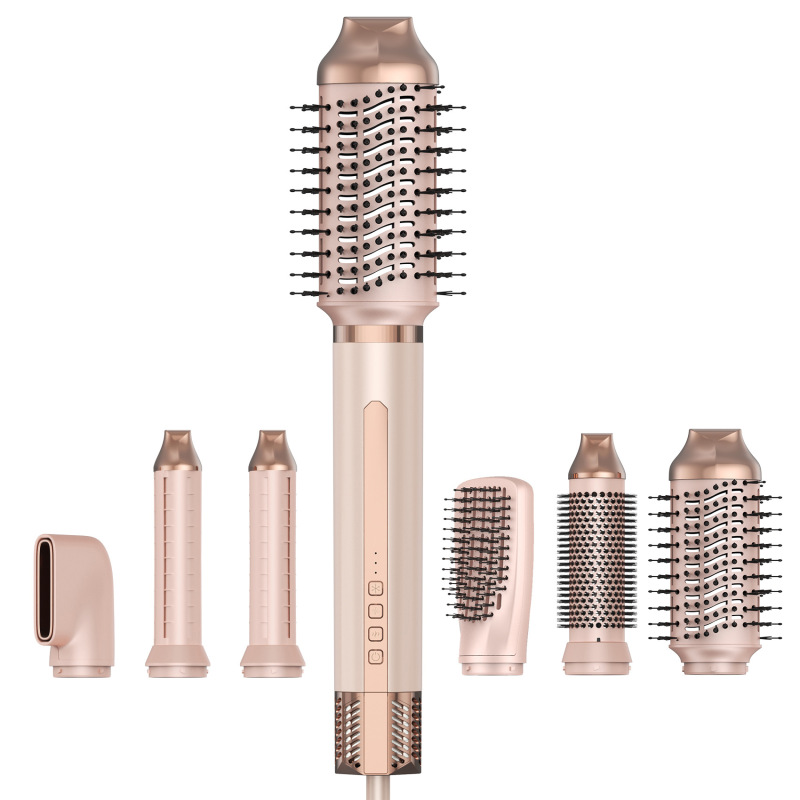 国境を越えた売れ筋の6-in-1ヘアアイロン、ストレートヘアコーム、多機能家庭用ポータブル熱風コーム、電動高速ブロワー|undefined