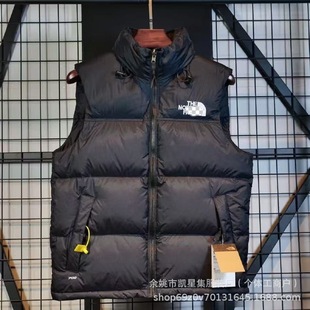High-End Foreign Trade Version American Version 1996 Vest down Cotton Warm Windproof Jacket for Men and Women with Front and Back Embroidery Couple Vest