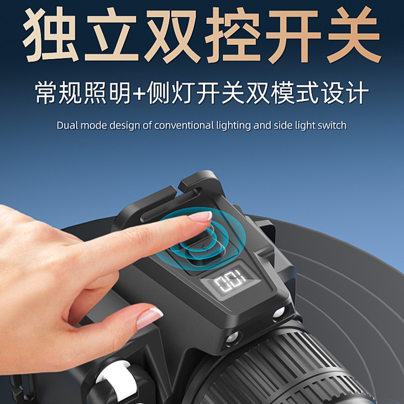 Nuevo sensor inteligente de luz láser blanca luz de cabeza de cámara COB luz lateral luz de trabajo luz alta luz luz de pesca al aire libre