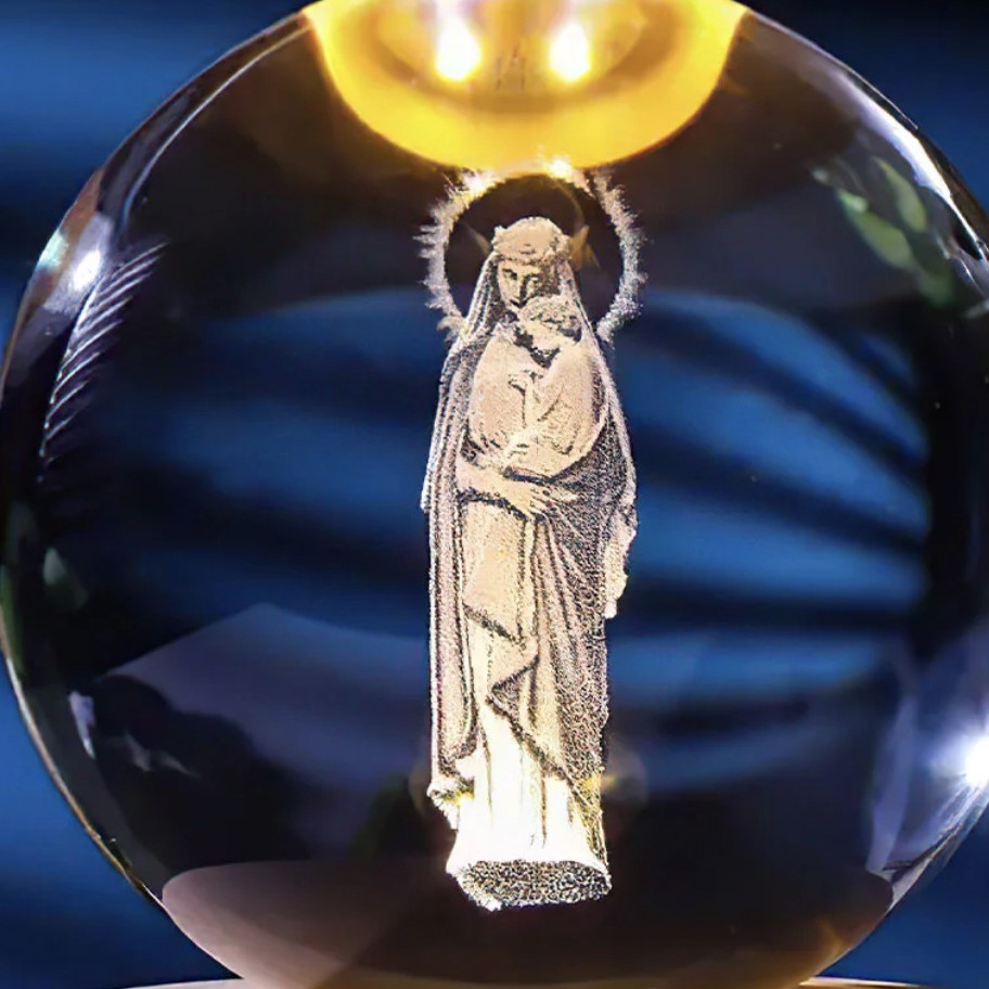 Luminoso ELK bola de cristal 3D tallada noche Luz de madera decoración de escritorio regalo para niñas regalo de cumpleaños al por mayor