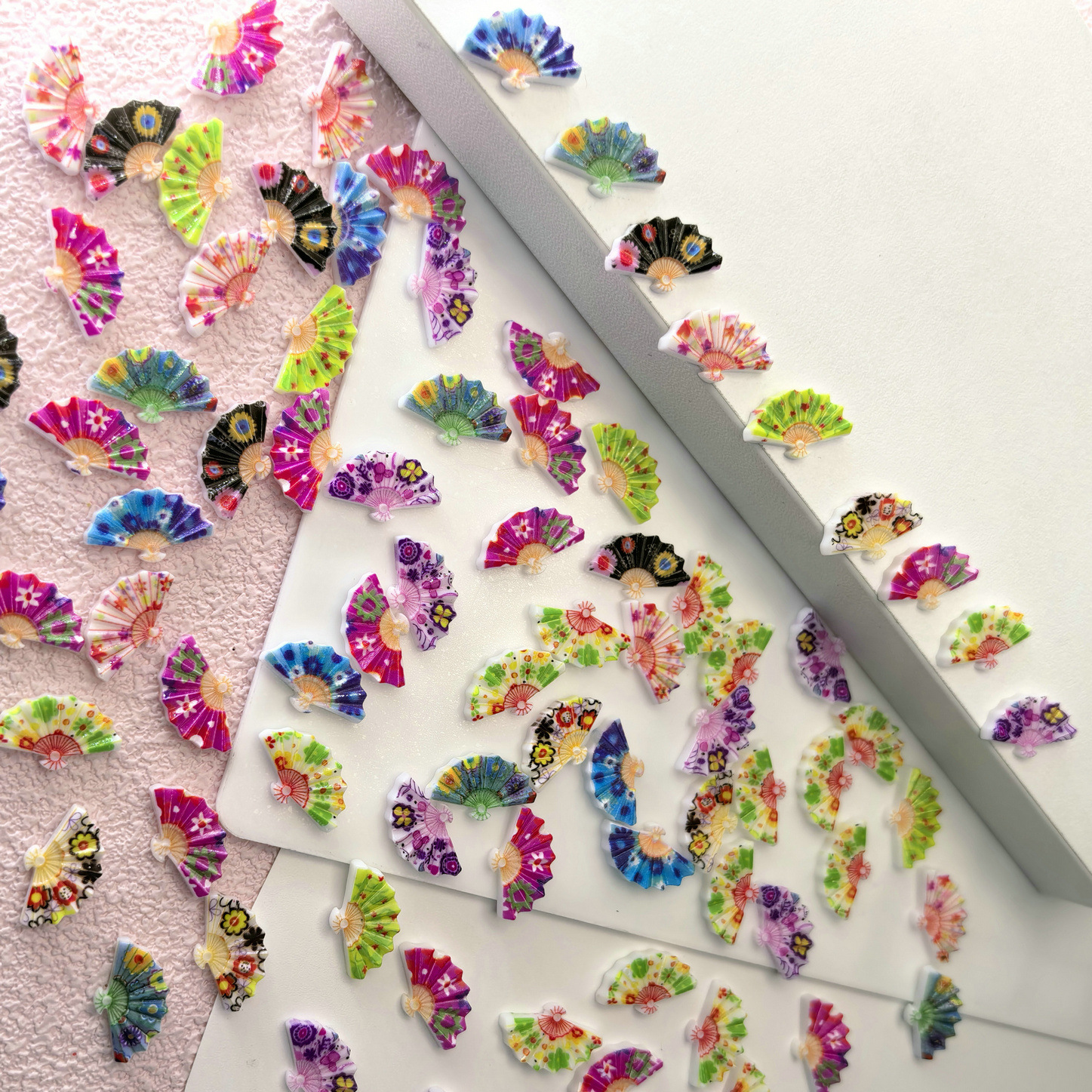 夏天跨境国潮爆款扇子树脂手工DIY服装辅料手机壳配件批发00