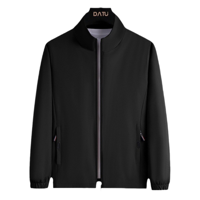 Chaquetas de Otoño 2023 para Hombre, Chaquetas de Negocios de Color Sólido, Chaquetas Deportivas Casuales con Cuello Alto para Hombre