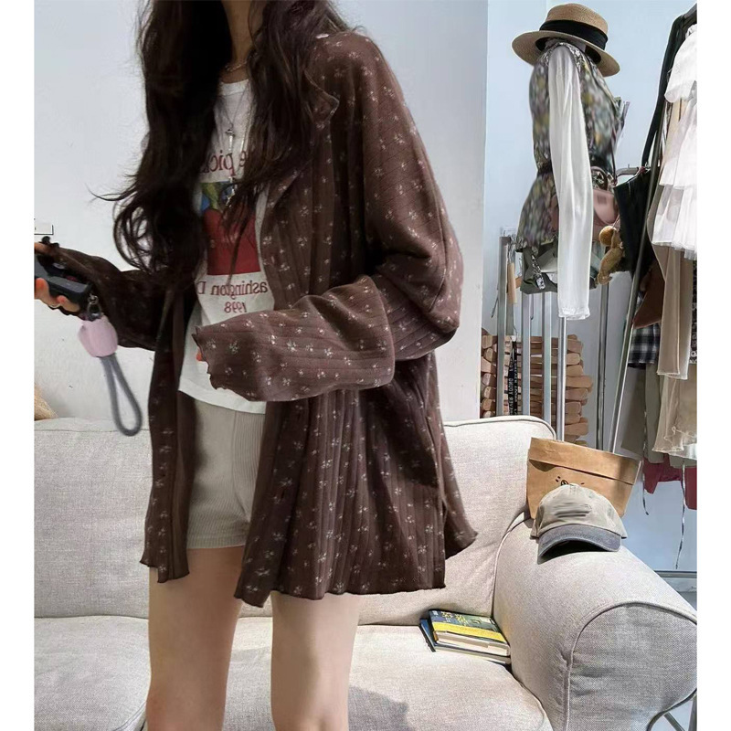 毛衣开衫外套女秋冬新款韩系穿搭宽松显瘦高JI感中长款遮屁股上衣|undefined