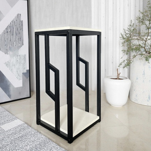 New Chinese Style Flower Stand Yang Retro Style Double-Layer Iron Flower Stand Flower Pot Stand Living Room Floor-Standing Flower Stand