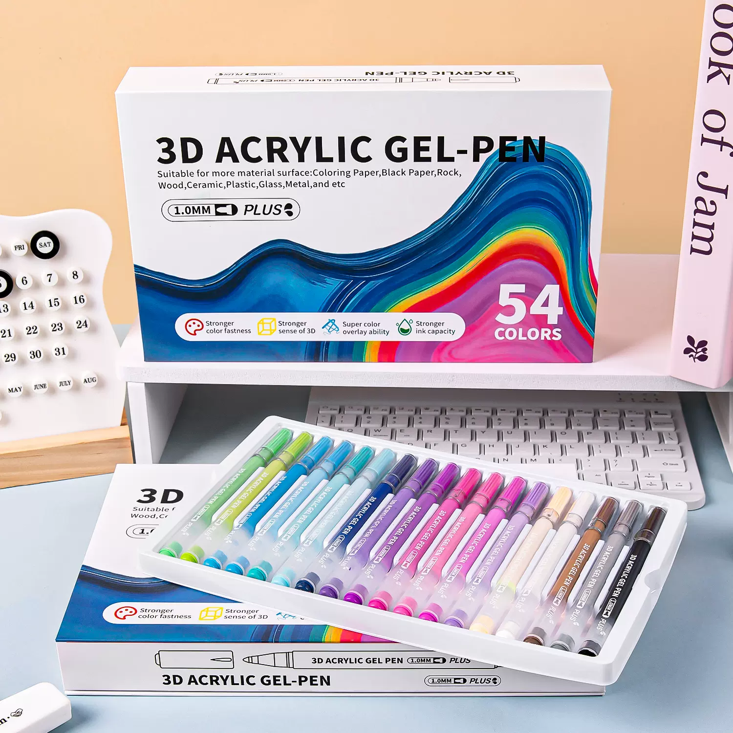 大容量丙烯中性笔彩色速干绘画可叠色小学生儿童手绘涂鸦彩色笔