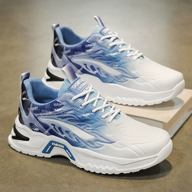 Мужская обувь Летняя новая воздухопроницаемая сетка спортивная обувь Мужская мода дикие беговые ботинки с толстой подошвой