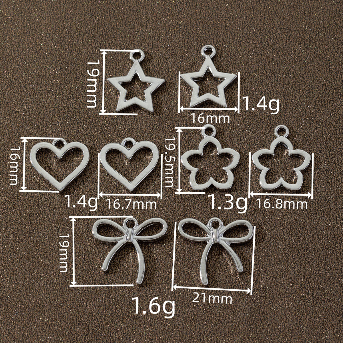 Protección del medio ambiente hueco amor estrella lazo colgante bricolaje collar de materiales hechos a mano bricolaje accesorios de joyería de aleación al por mayor