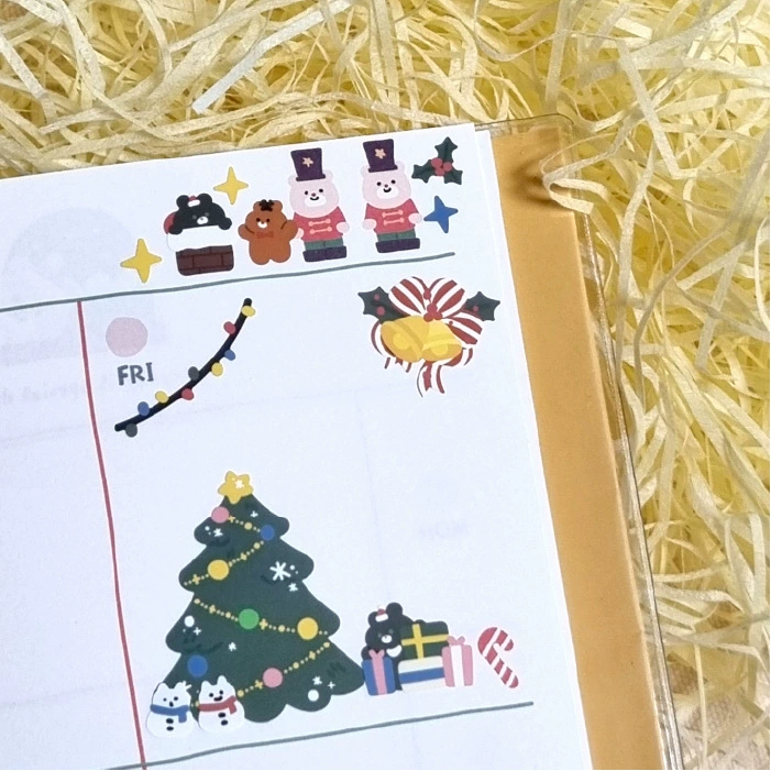 Sticker Sheet Bonito B6053 — Winter's Tale Christmas Animals, Paper 9.5×15 cm