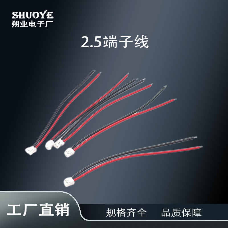 2.5端子开关接线   XH2.54MM间距2P单线单头上锡大电流多规格可定