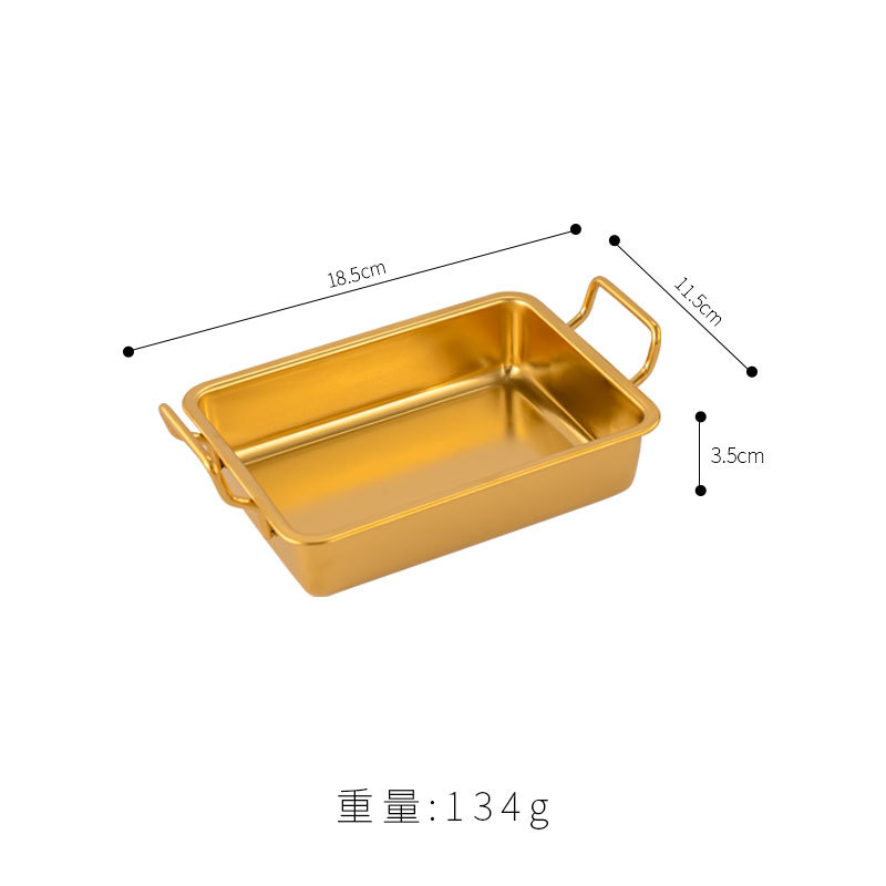 Square snack plate with ears (golden)