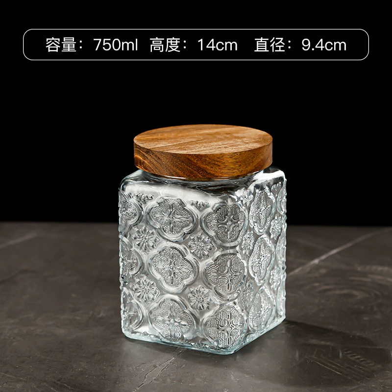 Chinese -style retro Begonia flower glass sealing can candy snack storage tank dry fruit nuts storage tank storage
